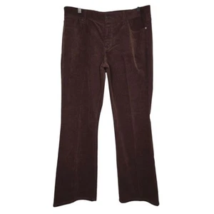 Talbots Womens Curvy Chocolate Brown Corduroy Flare Bootcut Pants Size 12 Petite - Picture 1 of 11