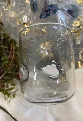 Nube de vidrio de jugo Anthropologie Icon 17 OZ soplado a mano nuevo en caja Foto 1 de 4