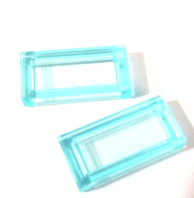 Lot of 2 LEGO Trans Light Blue 1x2 Tile 3069 / 30070 Brick Parts Pieces