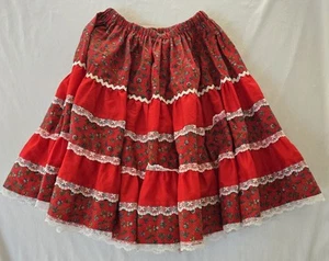 VTG 70s 80's Carefree Fashions Patchwork Panel Skirt 24-42" Waist - Picture 1 of 4