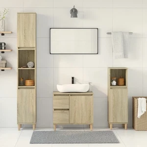 vidaXL 3-tlg. Badmöbel-Set Sonoma-Eiche Holzwerkstoff - Bild 1 von 1