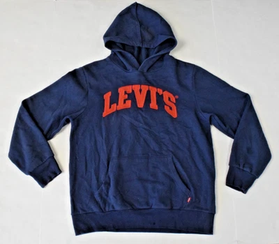 Vintage Sweatshirt Levi's Size Youth L 90s Navy Blue Red Stitch Logo Made Egypt - Image 1 of 4