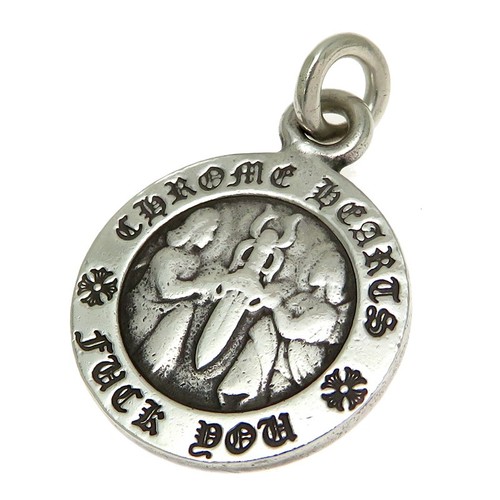 CHROME HEARTS Ciondolo medaglia angelo cuori cromati 925 P0036143