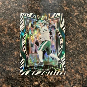 2024 Panini Select Aaron Rodgers #40 Concourse Zebra Prizm SSP New York Jets - Picture 1 of 2