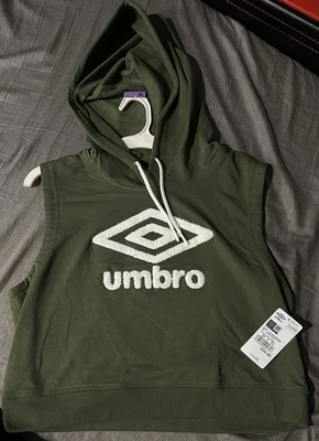 Moletom com capuz Umbro verde oliva sem mangas, tamanho X-grande novo - Imagem 1 de 2