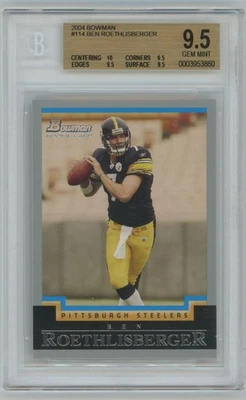 Ben Roethlisberger 2004 Bowman RC BGS 9,5 #114 Pittsburgh Steelers Foto 1 de 2