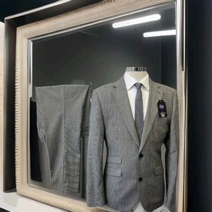 NEXT TAILORING Houndstooth Pattern Wool Blend Slim Fit Suit C40R W34 L29 - Picture 1 of 19
