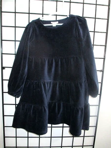 J. CREW / CREWCUTS 🌸  SIZE  6==DARK BLUE /  VELVET /  POP OVER LAYERED DRESS - Picture 1 of 7