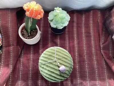 Agate Pendant Necklace with Hematite Stones On 17” Stainless Steel Chain - Image 1 of 4