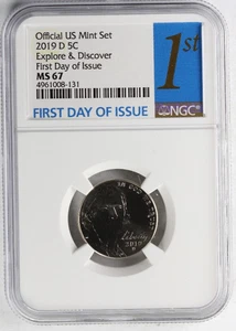 2019 D 5 Cent Explore and Discover FDOI NGC MS 67 - Picture 1 of 3