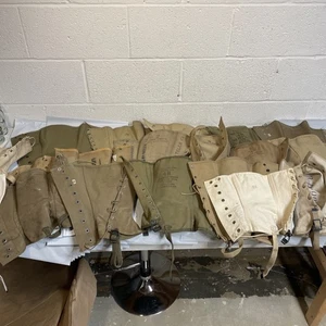 WW2 US Army Navy USN Leggings Gaiters Spats Canvas White Leg Lot x20 Boots Vtg - Picture 1 of 24
