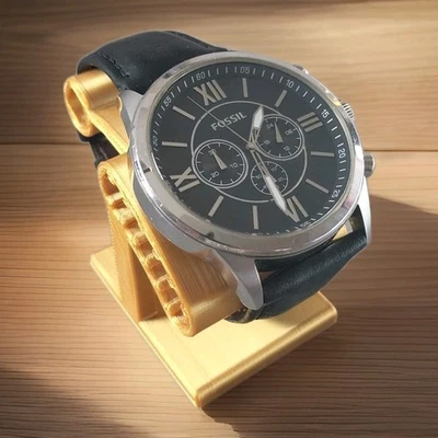 Fossil Men's Black Watch BQ1130 Runs Perfectly EUC New Battery 48/51mm Max 8.5" - image 1 of 4