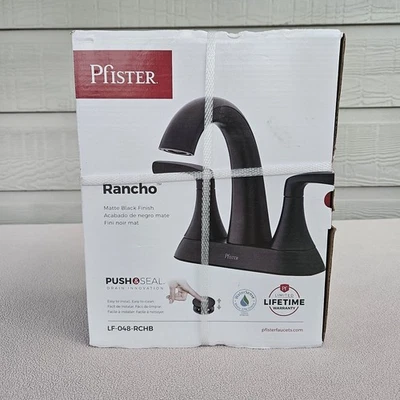 Pfister Rancho Matte Black 2-Handle 4" Centerset Bathroom Faucet LF-048-RCHB - Image 1 of 4