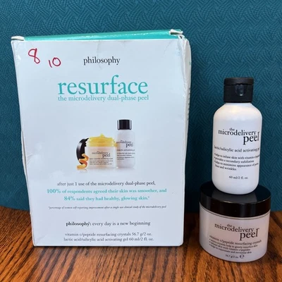 Philosophy Resurface Microdelivery Peeling Doble Fásico 2 OZ cada uno AUTÉNTICO Sellado Foto 1 de 4