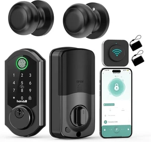 Hornbill Front Door WiFi Keyless Entry Smart Deadbolt Knob with Fingerprint - Picture 1 of 9