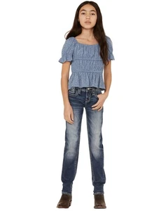 Miss Me Girls' Medium Wash Mid Rise Sequin Butterfly Skinny Jeans - K3080S29 7 - Picture 1 of 4