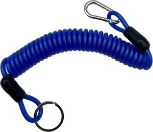 6FT Trailer Breakaway Coiled Cable, Blue, UV Resistant, 12V DC, 2 Pin, Male-To-F - Picture 1 of 6
