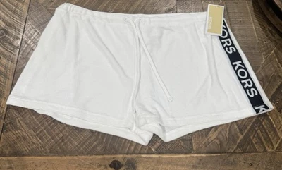 Michael Kors Women Terri Cloth White Shorts L NWT  - Image 1 of 4