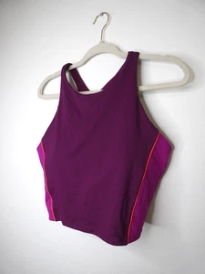 Athleta Damen XL Cropped Tank Top Regal BH gepolstert Stretch lila pink - Bild 1 von 7
