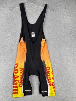 SMS Santini Bib Shorts Cycling Adult Large Black Orange Made Italy Nylon Spandex - Image 1 of 4