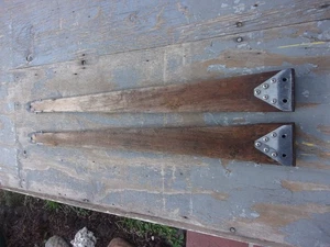 pair Vintage Teak spreader Spars for sailboat Mast 43" aluminum hardware - Picture 1 of 8