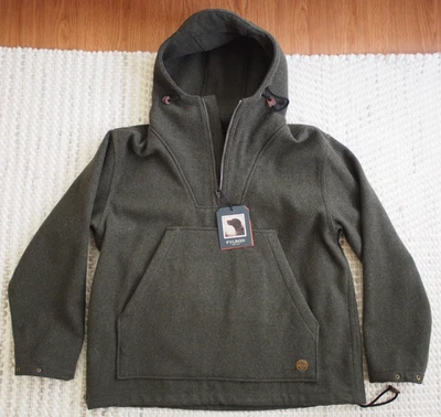 NEW Filson Mackinaw Wool Anorak Forest Green Pullover Mens XL 20263386 USA Made - Image 1 of 4