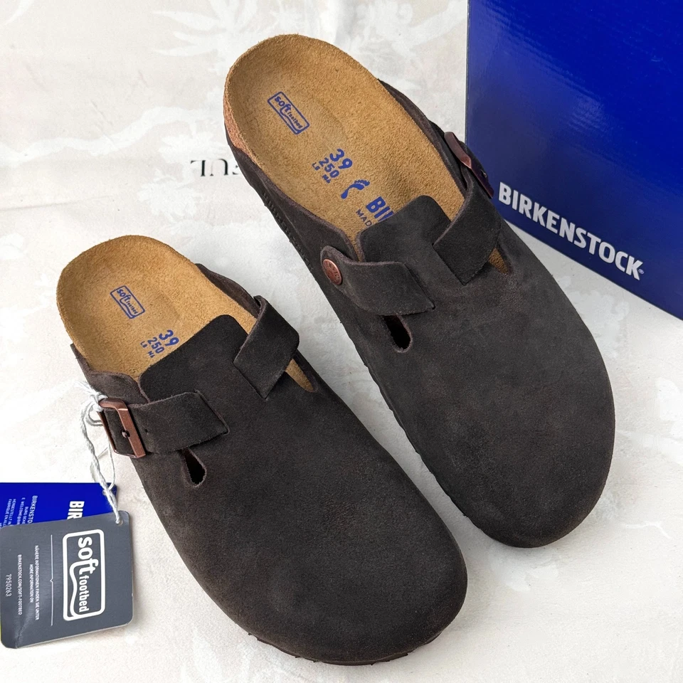 Birkenstock Boston мягкая стелька мокко замшевые сабо женщин и мужчин ЕС 37-45 - Изображение 1 из 1