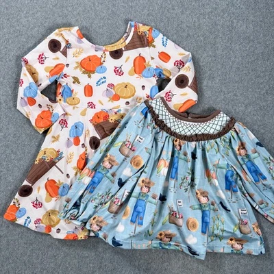 Marie Nicole Ropa Otoño Halloween Vestido Camisa Calada Niñas Pequeña Calabaza Foto 1 de 4