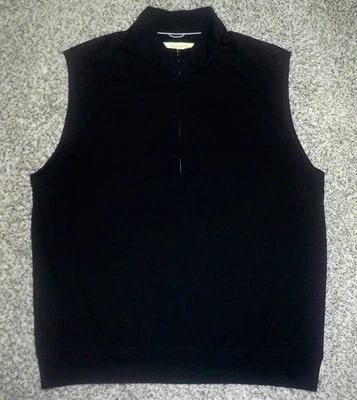 NWOT Men's DONALD ROSS Sportswear 1/4 Zip Vest L BLACK ~ 100% Polyester - Image 1 of 4