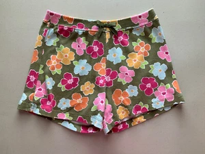 Gymboree Girl’s Pull On Olive Green Floral Shorts, Size 7 - Picture 1 of 5