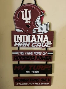 NEW FOCO NFL Team Logo Indiana Hoosiers Mancave Man Cave Hanging Wall Sign - Picture 1 of 2
