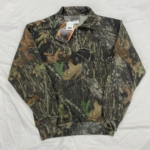 Vintage Y2K Jerzees Outdoors Mossy Oak Breakup Camo Quarter 1/4 Zip Size M NOS Neu mit Etikett - Bild 1 von 5