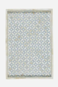 Bone Inlay Geometric Star Design Tray in Blue Grey Color - Picture 1 of 3