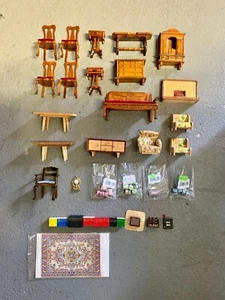 Wooden Dolls House Furniture Bundle Wood Doll Toys Miniature - Picture 1 of 2