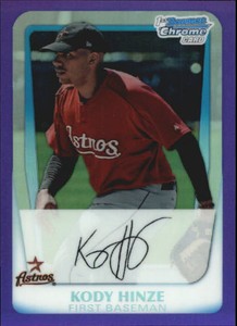2011 Bowman Chrome Prospects Purple Refractor #16 Kody Hinze ASTROS /700 R37433 