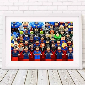LEGO SUPERMAN - DC COMICS Poster Picture Print Sizes A5 to A0 **FREE DELIVERY** - Picture 1 of 14