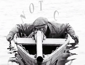 ANTIQUE REPRODUCTION HUGE PUNT GUN IN DUCK HUNTING BOAT 8X10 PHOTOGRAPH # 15 - Picture 1 of 1