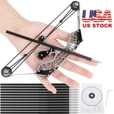 7.9" Mini Compound Bow Arrow Pocket Bow Hunting Target Shooting Games Gift LH RH - Image 1 of 4