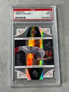 2008 SPx Jered Weaver SP Die Cut Refractor #47 Los Angeles Angels PSA 9 MINT - Picture 1 of 2