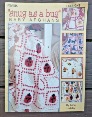 Snug as a Bug Baby Afghans, Anne Halliday Designs crochet  booklet LA - Image 1 of 2