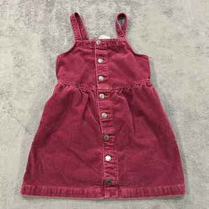 Cat & Jack Burgundy Sleeveless Corduroy Button-Front Casual Dress Youth Size M 8 - Picture 1 of 8