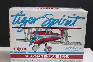 Tiger Spirit Stearman Bi-Plane Bank Exxon Issue NEW IN BOX Diecast
