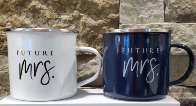 Set Of 2 Future Mrs. Coffee Mug 1 blue 1 white - Image 1 of 4