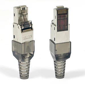 Netzwerkstecker Cat6a RJ45 Netzwerk Stecker werkzeuglos Verlegekabel AWG23 LAN - Afbeelding 1 van 13