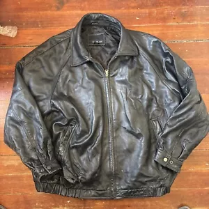 Giubbotto pelle uomo Bill Blass vintage nero taglia XXL difetto - Foto 1 di 5