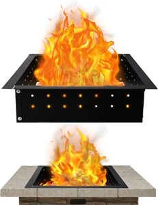 FEBTECH Inserto pozzo del fuoco senza fumo quadrato 29" OD e 25" ID con prese d'aria - Foto 1 di 9