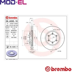 2x BRAKE DISC 09.A330.11 FOR SSANGYONG MUSSO/SPORTS KORANDO/Cabrio REXTON/II - Picture 1 of 7
