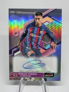 2022-23 Topps Finest UEFA CC Barcelona Ferran Torres Auto Refractor - Imagen 1 de 11