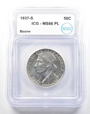 1937-S Boone Commemorative Half Dollar MS66 PL ICG *0161 - Image 1 of 3