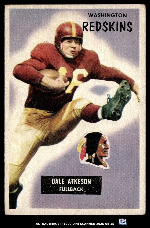 1955 Bowman #129 Dale Atkeson RC Redskins EX - Image 1 of 2
